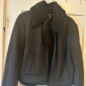 Athleta black fur lined sherpa jacket